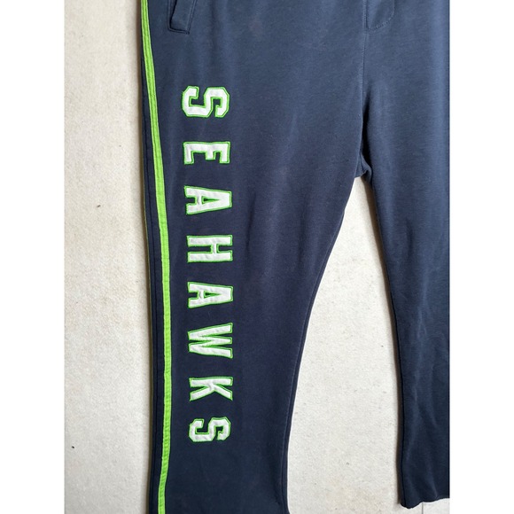 NFL Team Apparel Seattle Seahawks Sweatpants Navy Blue Green Mens XL Cropped - Picture 3 of 16